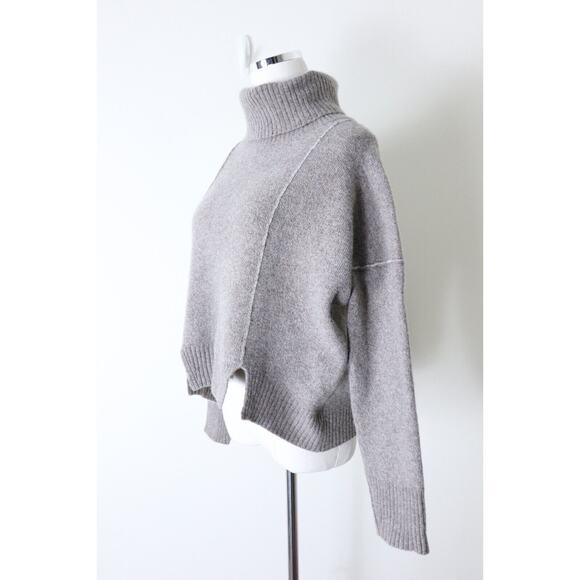 Brochu Walker Size S Carnaby Turtleneck Sweater Seam Double Knit Pullover Taupe - Picture 7 of 14
